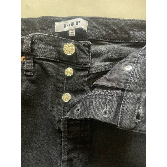 Re/Done Originals High Rise Ankle Crop in‎ Faded Black - Picture 10 of 13